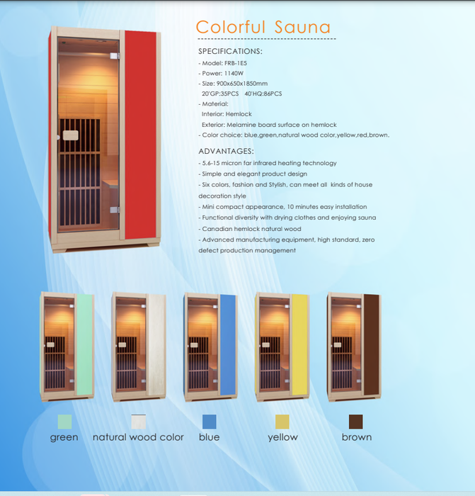 Blisspod, Vienna, Far Infrared Sauna Canadian Hemlock Very Low EMF Sauna, 3 Heaters – 1 Person