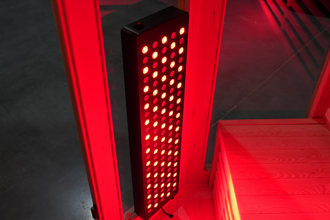 Blisspod I Vienna RED I All-In-One - Full Spectrum + Red Light Therapy I Indoor Corner Premium Sauna I 4-5 Person