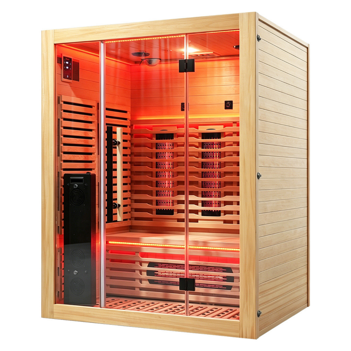 Blisspod I Venetian RED I All-In-One - Full Spectrum + Red Light Therapy I Indoor Premium Sauna I 3 Person