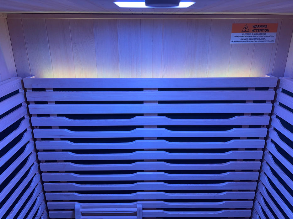 Blisspod | Milano | Full Spectrum Sauna | Canadian Hemlock Wood | Ultra Low EMF | 5 Far Infrared & 1 Red Glass Heater | Chromotherapy | Upto 2 Person