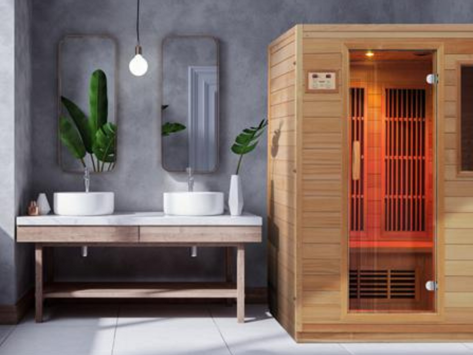 Blisspod, Vienna, Far Infrared Sauna Canadian Hemlock Very Low EMF Sauna, 7 Heaters – 3 Persons