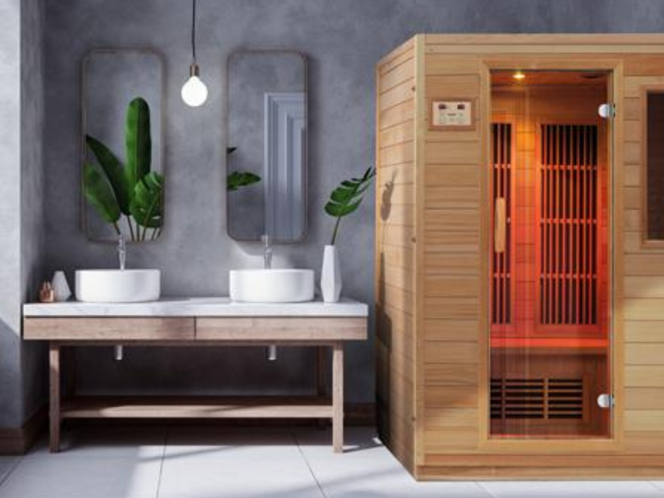 Blisspod, Vienna, Far Infrared Sauna Canadian Hemlock Very Low EMF Sauna, 6 Heaters – 3 Persons