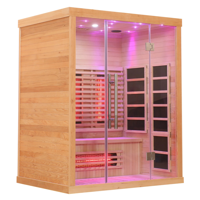 Blisspod, Venetian, Full Spectrum Indoor Premium Canadian Hemlock Ultra Low EMF Sauna, 11 Heaters & Chromotherapy– 3 Person