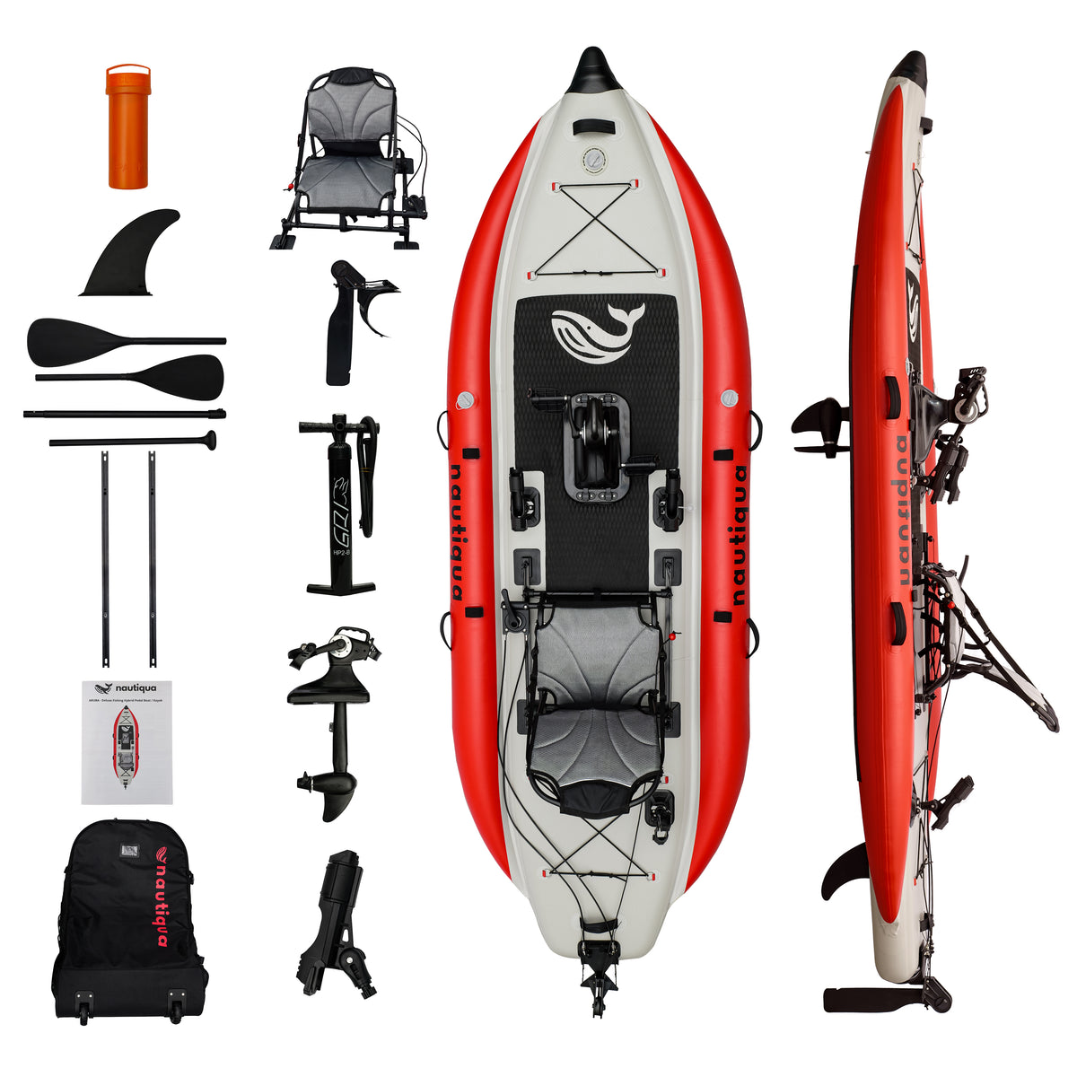 pedal paddle board Nautiqua | ARUBA | Deluxe Paddleboard Fishing Pedal Kayak