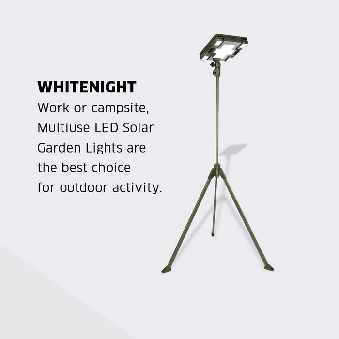 TRU De-LIGHT WHITENIGHT Multipurpose Solar / AC / DC - Garden, Camping Main Light + 3 Independent Detachable Multi Mode Side Lights / Tripod + Carrying Bag