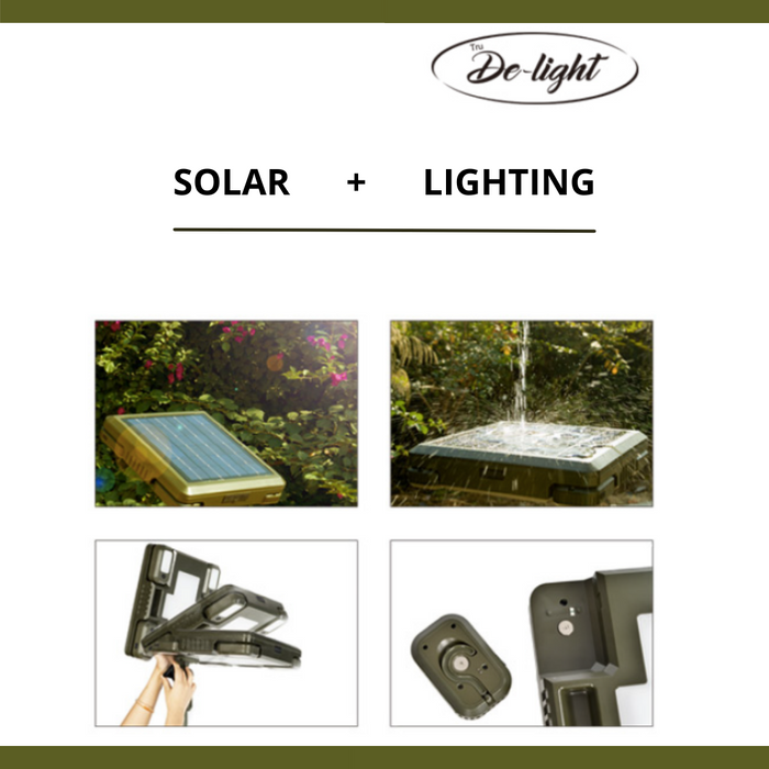 TRU De-LIGHT WHITENIGHT Multipurpose Solar / AC / DC - Garden, Camping Main Light + 3 Independent Detachable Multi Mode Side Lights / Tripod + Carrying Bag