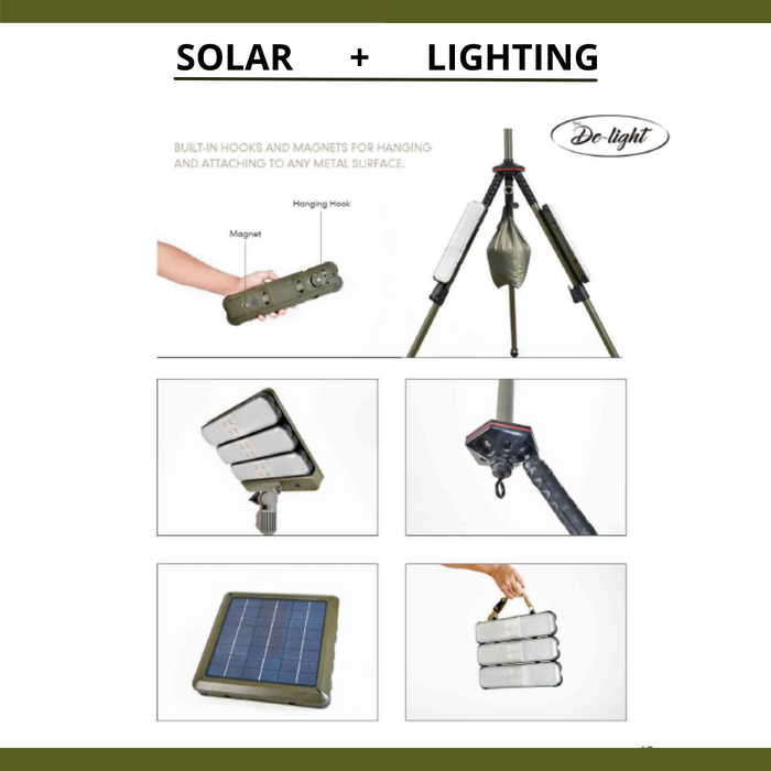 TRU De-LIGHT WORK & PLAY AT NIGHT Multi Configuration, Solar, LED High Lumen, Flood-Light (3450 Lumen Total)