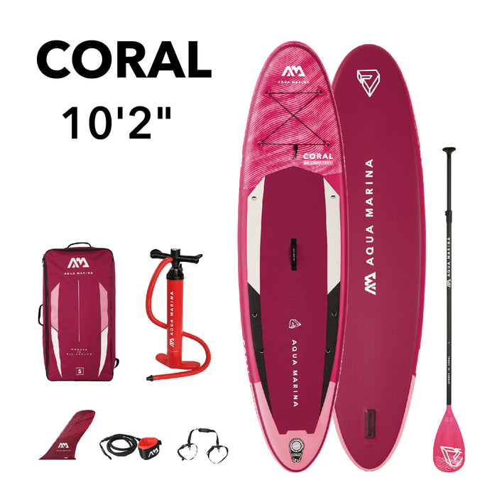 Aqua Marina CORAL 10'2" Inflatable Paddle Board All-Around Advanced SUP