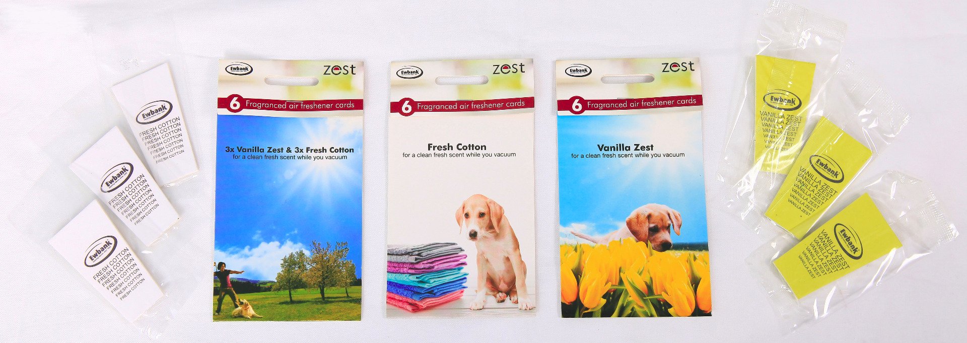 Ewbank Bulk Pack Of Mixed Fragrance Cards - Vanilla Zest & Fresh Cotton For Ewbank Zest 2-In-1 Vacuum Cleaner, Bulk Pack